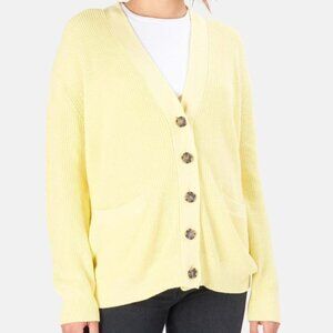 RE/DONE 90's Oversized Cardigan Size Large - Lemon Color - 100% Cotton